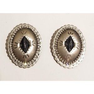 **Vintage Unique Boutique Rhinestone Concho Earrings**